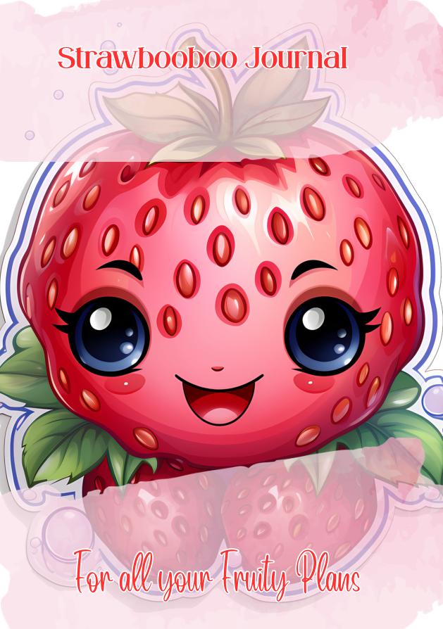 Strawbooboo Notebook strawberry-themed printable notebook cover